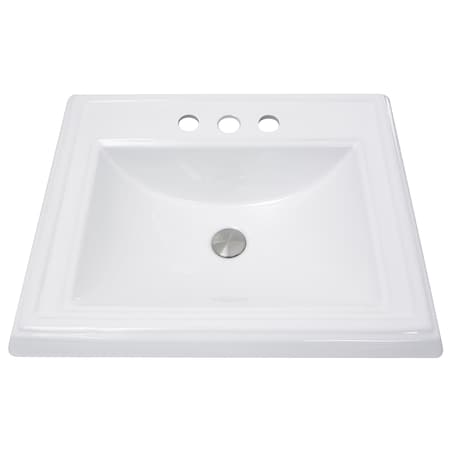 Nantucket Sinks 23 Inch Rectangular Drop-In Ceramic Vanity Sink DI-2418-R4